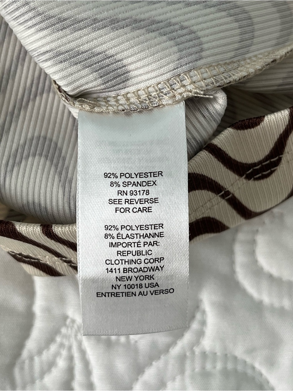 Industry Republic Cream & Brown Wave-Print Long Sleeve Top Size XS - Picture 12 of 12